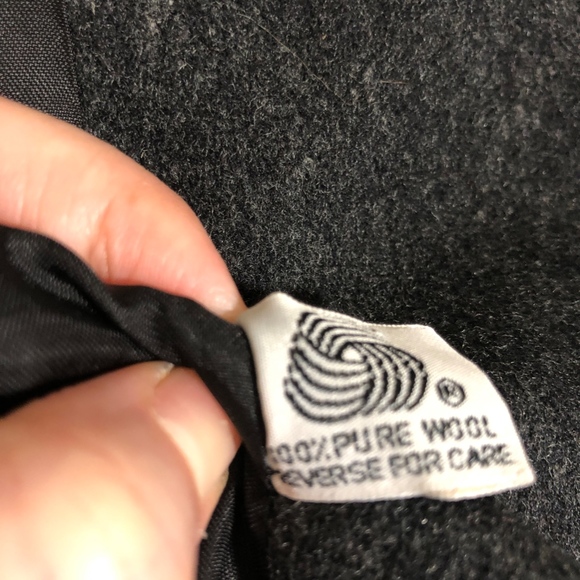 Long Coat Gray 100% Wool Size Large Unbranded EUC - Picture 7 of 8